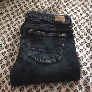 American Eagle Sequin Pocket Skinny Kick Jeans